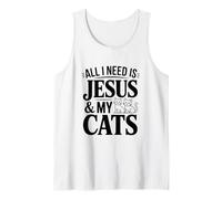 Tout ce Dont J'Ai Besoin, C'est de Jésus et de Mes Chats, de fidèles Amants félins Débardeur