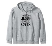 Tout ce Dont J'Ai Besoin, C'est de Jésus et de Mes Chats, de fidèles Amants félins Sweat à Capuche