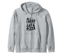 Tout ce Dont J'Ai Besoin, C'est de Mon Chat et de ma Pizza, Un drôle d'amoureux des Chats Sweat à Capuche