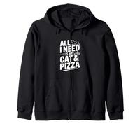 Tout ce Dont J'Ai Besoin, C'est de Mon Chat et de ma Pizza, Un drôle d'amoureux des Chats Sweat à Capuche