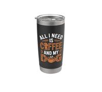 Tout ce dont j'ai besoin, c'est du café et du café Funny Dog Lover pour mon chien Gobelet isotherme en acier inoxydable double paroi