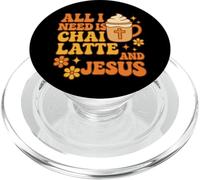 Tout ce Dont J'Ai Besoin C'est du Chai Latte et de Jésus - PopSockets PopGrip pour MagSafe