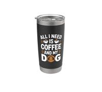 Tout ce dont j'ai besoin, c'est d'un café et de mon chien Gobelet isotherme en acier inoxydable double paroi