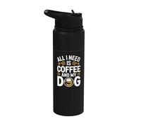 Tout ce dont j'ai besoin, c'est d'un café et de mon chien Stainless Steel Insulated Water Bottle