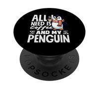 Tout ce Dont J'Ai Besoin, C'est d'un café et d'un Joli café avec Mon Pingouin PopSockets PopGrip Adhésif
