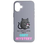 Tout ce Dont J'Ai Besoin, C'est d'un café et d'un Lecteur de Crime Douillet et mystérieux Coque pour iPhone 16 Plus