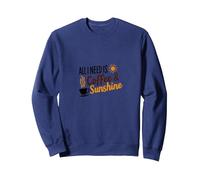 Tout ce Dont J'Ai Besoin, C'est d'une Amoureuse du café et du Soleil Sweatshirt, Unisexe pour Adultes, Bleu Marine, M