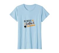 Tout ce Dont J'Ai Besoin, C'est d'une Amoureuse du café et du Soleil T-Shirt, Femme, Bleu Céleste, XXL