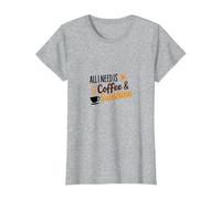 Tout ce Dont J'Ai Besoin, C'est d'une Amoureuse du café et du Soleil T-Shirt, Femme, Gris Chiné, S