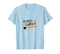Tout ce Dont J'Ai Besoin, C'est d'une Amoureuse du café et du Soleil T-Shirt, Homme, Bleu Céleste, 3XL