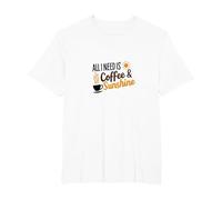 Tout ce Dont J'Ai Besoin, C'est d'une Amoureuse du café et du Soleil T-Shirt, Homme Grandes Tailles, Blanc, 2X Tall