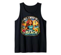 Tout ce Dont J'Ai Besoin, C'est Jésus et la Plage, Christian Summer Graphic Débardeur