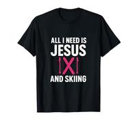 Tout ce dont j'ai besoin, c'est Jésus et Skiing Bold Graphic Gear T-Shirt