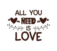 Tout ce dont vous avez besoin, c'est d'aimer les textures et la calligraphie Stickers artistiques en vinyle 36x49.2cm N'abîme pas le mur Café