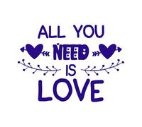 Tout ce dont vous avez besoin, c'est d'aimer les textures et la calligraphie Stickers muraux en vinyle 57.6x78.7cm Étanche Bleu foncé