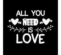 Tout ce dont vous avez besoin, c'est d'aimer les textures et la calligraphie Stickers muraux en vinyle 36x49.2cm Ne se décolle pas Blanc