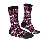 Tout Ce Dont Vous Avez Besoin, C'Est D'Amour Et D'Un Chat Chaussettes Femme Confortable Chaussettes Rigolotes Doux Crew Socks Pour Bureau Entraînements Quotidien 40Cm