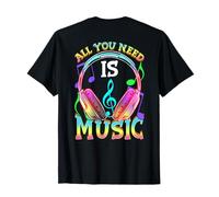 Tout ce Dont Vous Avez Besoin, C'est de la Musique, des écouteurs DJ Producer à l'arrière T-Shirt