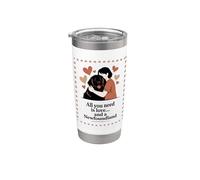 Tout ce dont vous avez besoin, c'est de l'amour et d'une Terre-Neuve - Hug Silhouette Gobelet isotherme en acier inoxydable double paroi