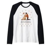 Tout ce Dont Vous Avez Besoin, C'est de l'amour et d'une Terre-Neuve - Man & Newfie Hug Manche Raglan