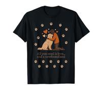 Tout ce Dont Vous Avez Besoin, C'est de l'amour et d'une Terre-Neuve - Man & Newfie Hug T-Shirt