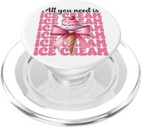 Tout ce Dont Vous Avez Besoin, C'est d'un Cornet de crème glacée, d'un nœud Coquette Rose pour Fille, Maman PopSockets PopGrip pour MagSafe
