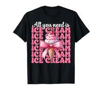 Tout ce Dont Vous Avez Besoin, C'est d'un Cornet de crème glacée, d'un nœud Coquette Rose pour Fille, Maman T-Shirt
