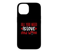 Tout ce Dont Vous Avez Besoin Love and Wine Heart Valentine Funny Alcohol Coque pour iPhone 14