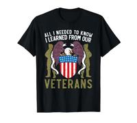 Tout ce Que Je devais Savoir, J'Ai appris du Veterans Memorial Day T-Shirt Graphique avec Valeur