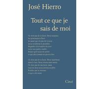 Tout ce que je sais de moi - José HIERRO - Circe - broché - Poésie