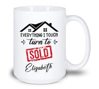 Tout Ce Que Je Touche Se Vend Mug Durable Tasse À Thé Drôle Tasse À Café Cadeaux Amusants Pour Noël Bureau Pâques 330ml