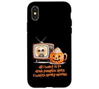 Tout ce Que Je Veux, C'est Boire des épices à la Citrouille et Regarder des Films effrayants Coque pour iPhone X/XS