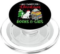 Tout ce Que Je Veux pour Noël, ce sont des Livres et des Chats, de Jolies Vacances douillettes PopSockets PopGrip pour MagSafe
