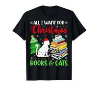 Tout ce Que Je Veux pour Noël, ce sont des Livres et des Chats, de Jolies Vacances douillettes T-Shirt