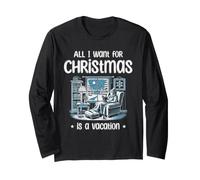 Tout ce Que Je Veux pour Noël, ce sont des Vacances, Holiday Manche Longue