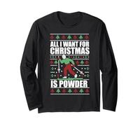 Tout CE Que Je Veux pour NOËL, C'est DE LA Poudre Ugly Sweater Ski Meme Manche Longue