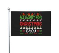 Tout Ce Que Je Veux Pour Noël, C'Est Toi Drapeau Avec Œillets Drapeau De Jardin Garden Flag Pour Bar Pelouse Fête 3X5Ft