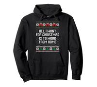 Tout ce Que Je Veux pour Noël, C'est Travailler à la Maison, Un Pull Laid Sweat à Capuche