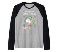 Tout ce Que Je Veux pour Noël, C'est Un Chat Licorne Caticorn Ugly Xmas Manche Raglan