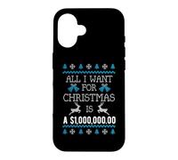 Tout ce Que Je Veux pour Noël, C'est Un Million de Dollars en espèces Coque pour iPhone 16