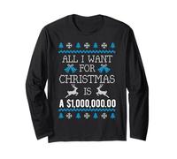Tout ce Que Je Veux pour Noël, C'est Un Million de Dollars en espèces Manche Longue