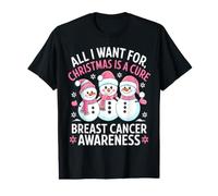 Tout ce Que Je Veux pour Noël, C'est Un remède Sensibilisation au Cancer du Sein T-Shirt Graphique avec Valeur