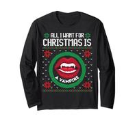 Tout ce Que Je Veux pour Noël, C'est Un Vampire Amusant pour Hommes, Femmes, Filles et garçons Manche Longue