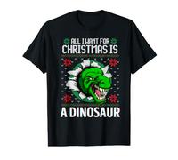 Tout ce Que Je Veux pour Noël, C'est Une Morsure de T-Rex Amusante en Forme de Dinosaure T-Shirt Graphique avec Valeur