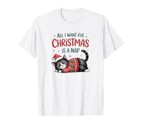 Tout ce Que Je Veux pour Noël, C'est Une Sieste, Un Mignon Chat T-Shirt
