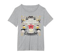Tout ce Que Je Veux pour Noël dans Stranger Things, C'est Un Chien démo T-Shirt, Femme Grandes Tailles, Gris Chiné, 1X