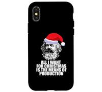 Tout CE Que Je Veux pour NOËL Moyens DE Production Karl Marx Fun Meme Coque pour iPhone X/XS
