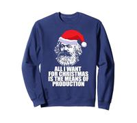 TOUT CE QUE JE VEUX POUR NOËL MOYENS DE PRODUCTION Karl Marx Fun Meme Sweatshirt