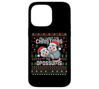 Tout ce Que Je Veux pour Noël Opossum Ugly Xmas Sweater Opossums Coque pour iPhone 14 Pro Max