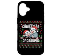 Tout ce Que Je Veux pour Noël Opossum Ugly Xmas Sweater Opossums Coque pour iPhone 16